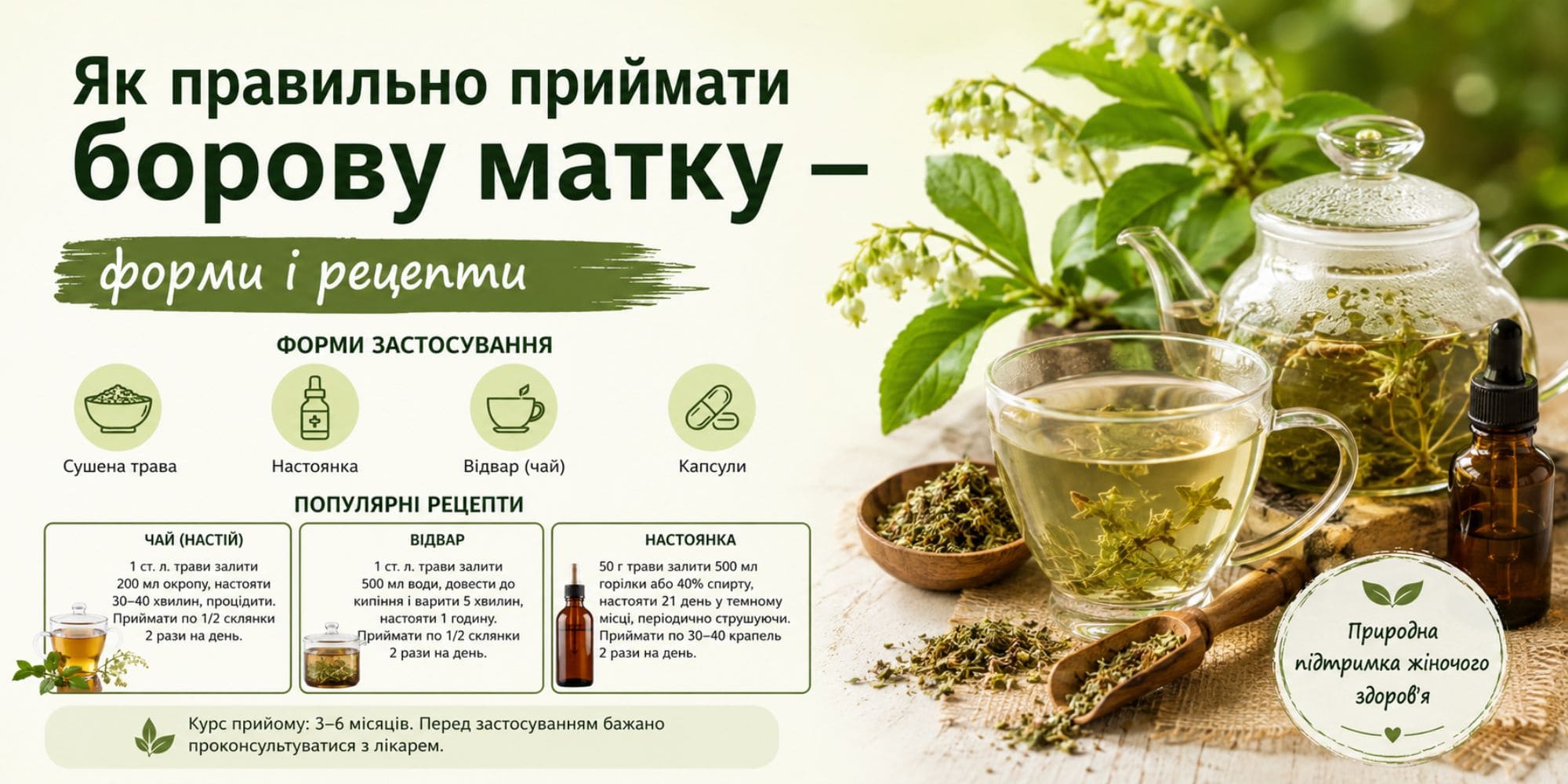 Як приймати борову матку