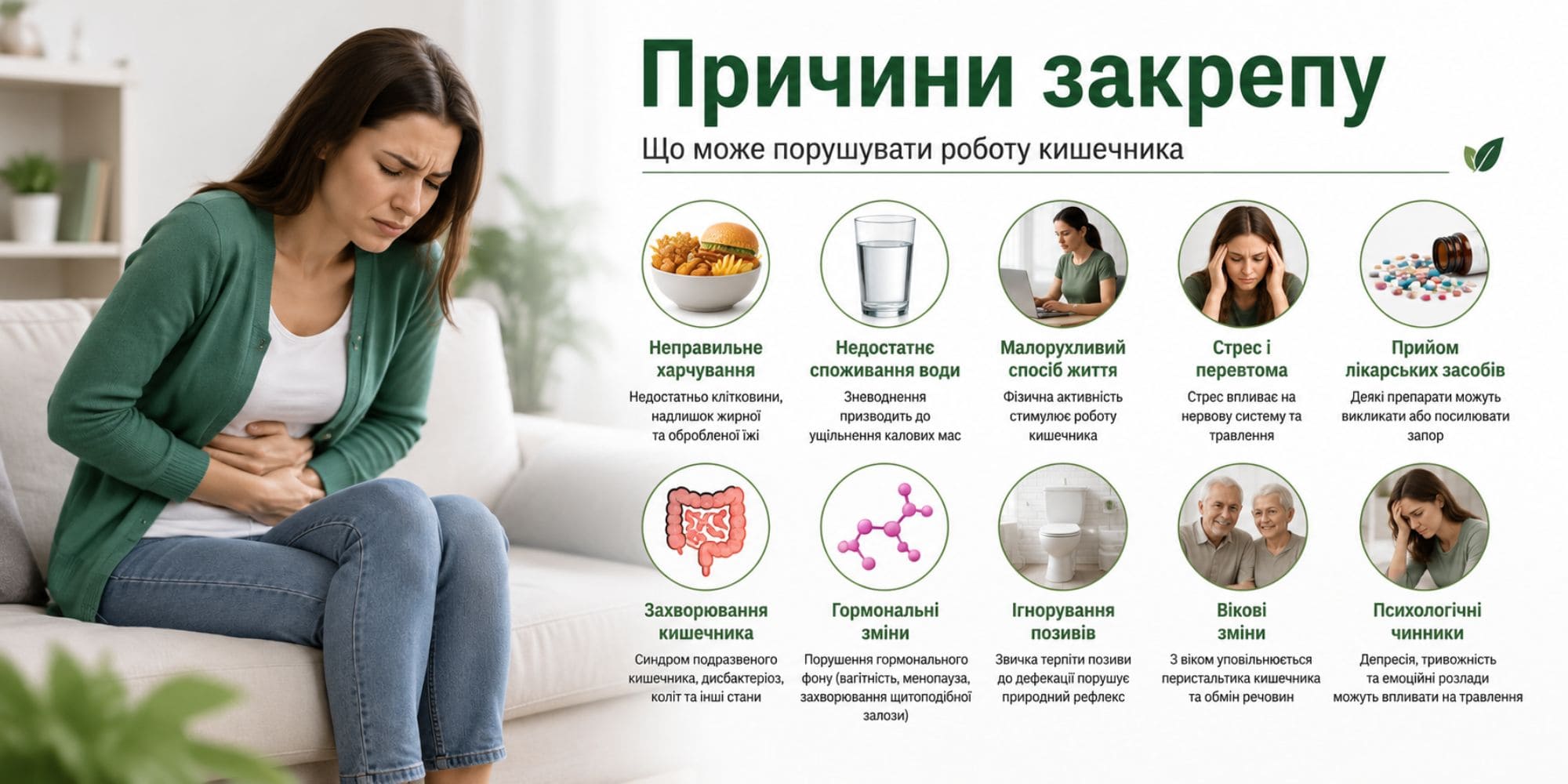Причины запора