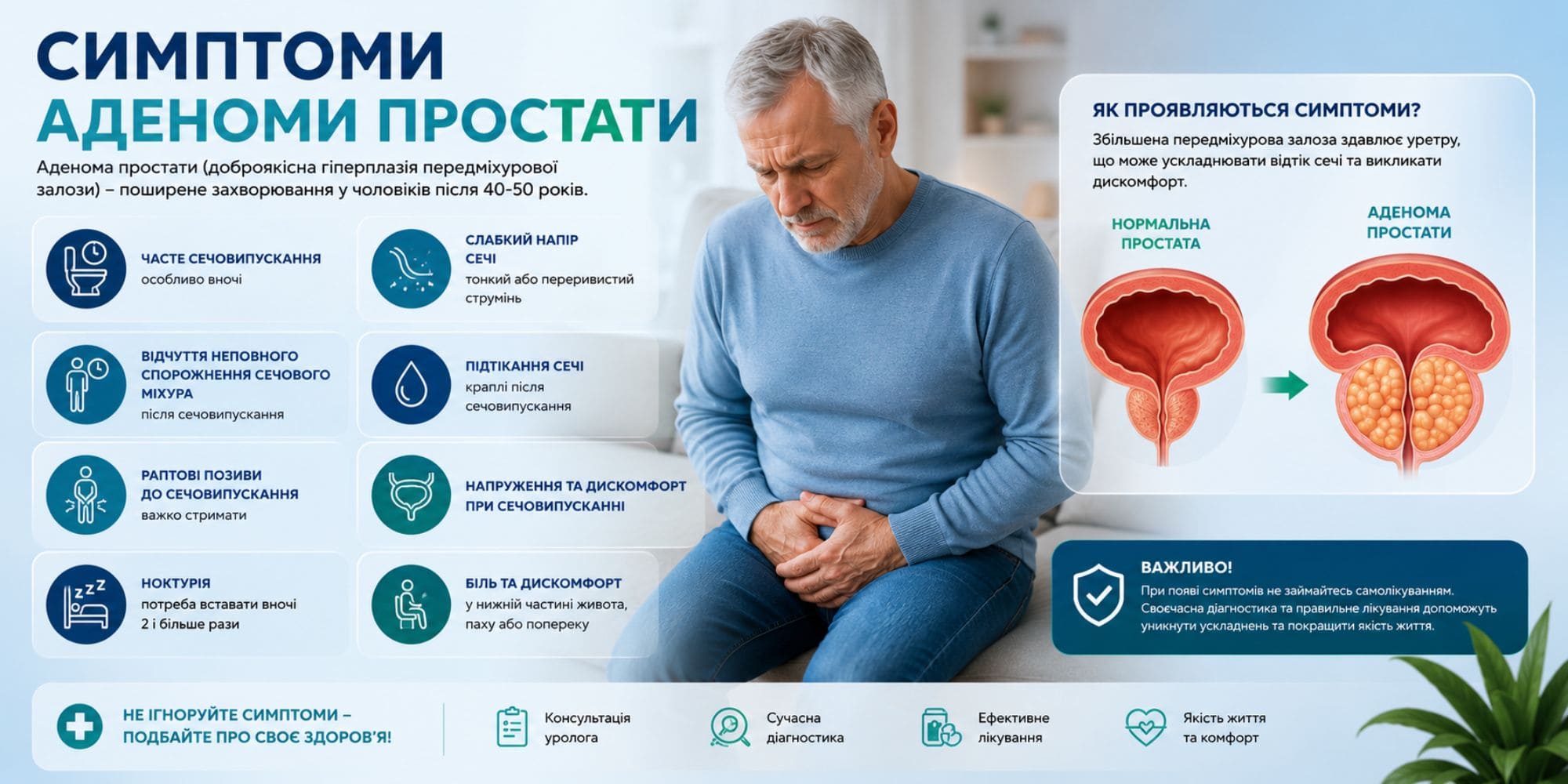 Симптоми аденоми простати