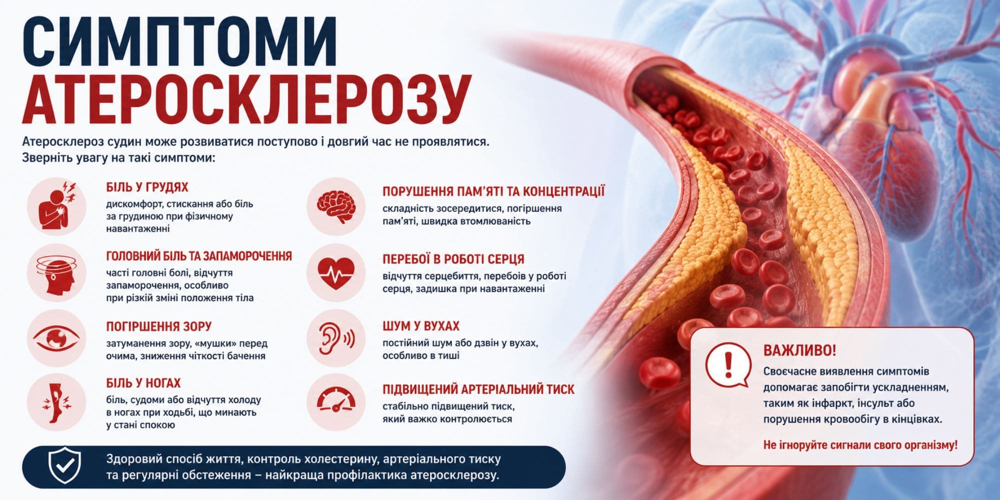 Симптоми атеросклерозу