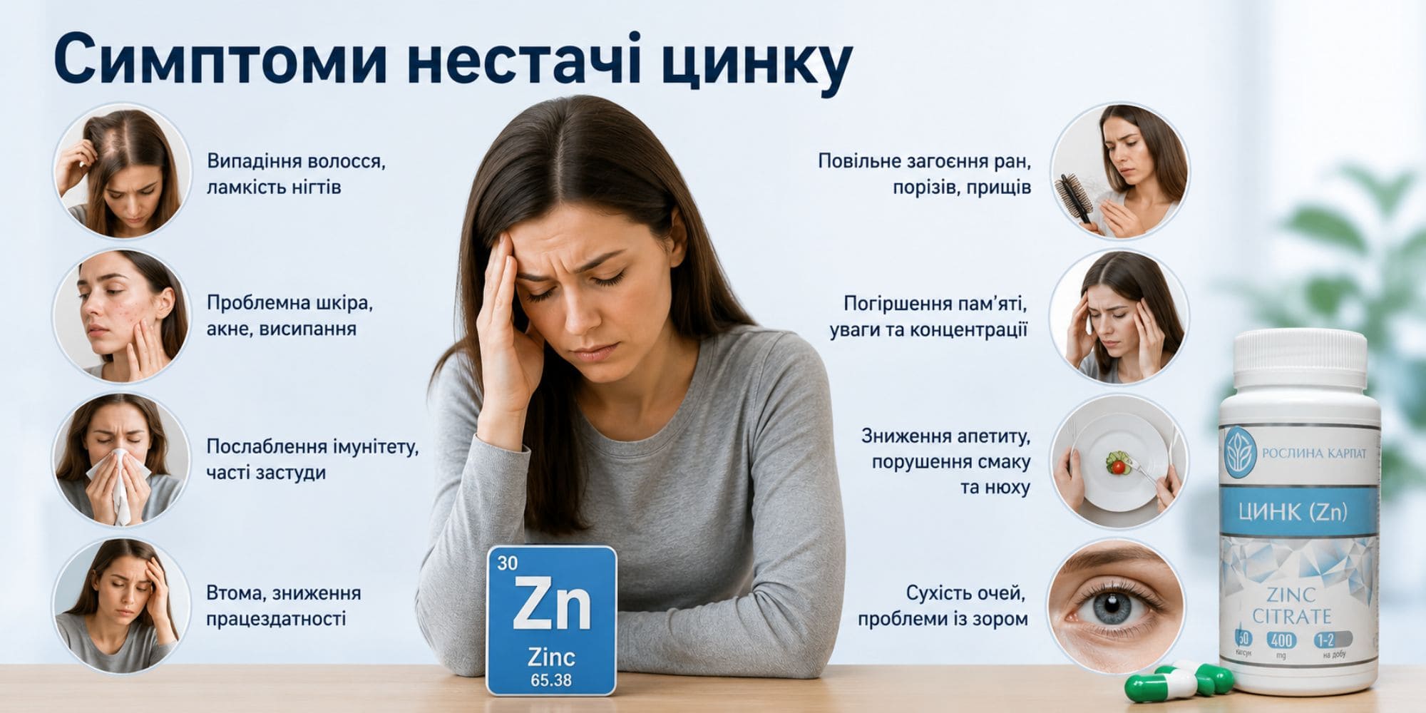 Симптомы нехватки цинка