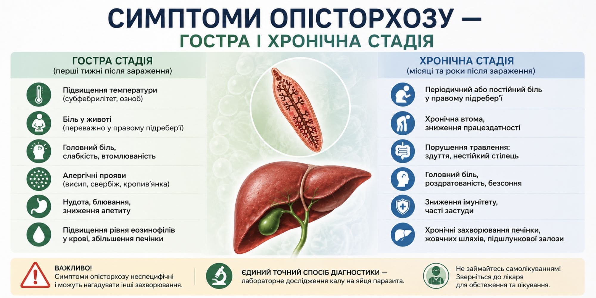 Симптомы описторхоза