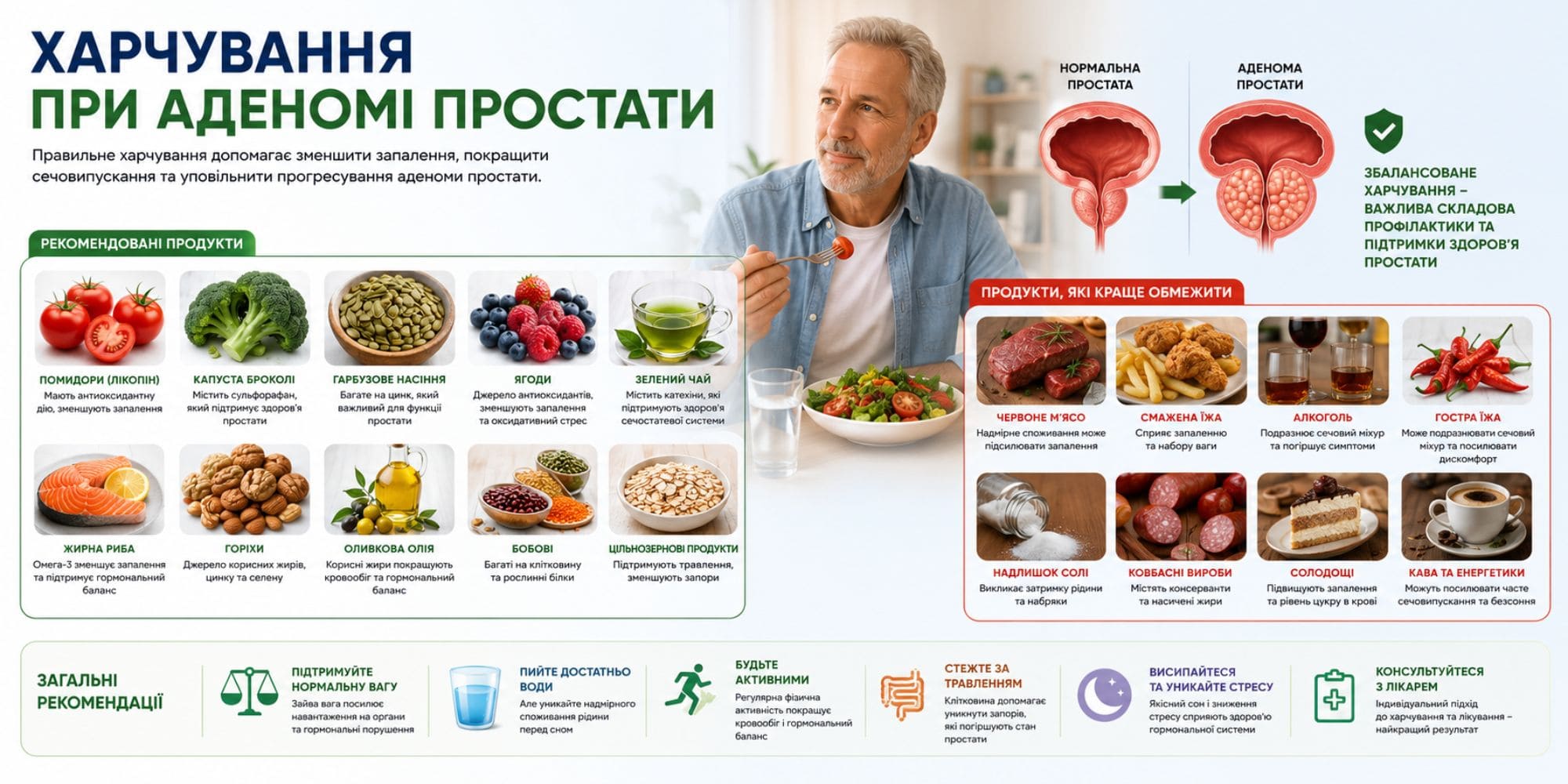 Харчування при аденомі простати